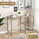 Costway 64159327 Modern Console Table with 2 Open Shelves and Metal Frame-Golden
