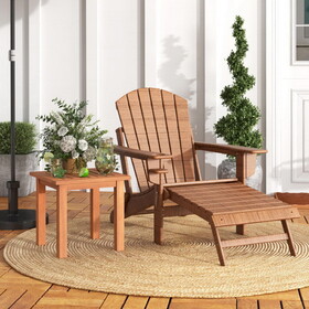 Costway 31257689 Patio Hardwood Square Side Table with Slatted Tabletop