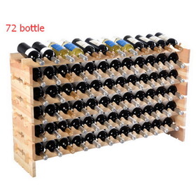 Costway Wooden Bottle Rack Wine Display Shelves for 72 Bottles