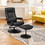 Costway 69073285 Swivel Lounge Chair Recliner with Ottoman-Black