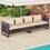 Costway 47581923 2 Pieces Patio Furniture Sofa Set with Cushions and Sofa Clips-Gray