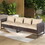 Costway 47581923 2 Pieces Patio Furniture Sofa Set with Cushions and Sofa Clips-Gray