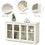Costway 58413062 Sideboard Buffet Cupboard Storage Cabinet with Sliding Door-Cream White