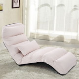 Costway 80754263 Folding Lazy Sofa Chair Stylish Sofa Couch Beds Lounge Chair W/Pillow-White
