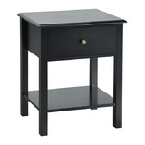 Costway 95867310 Nightstand End Table with Drawer and Shelf-Black