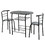 Costway 89542610 3 pcs Home Kitchen Bistro Pub Dining Table 2 Chairs Set-Black