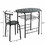 Costway 89542610 3 pcs Home Kitchen Bistro Pub Dining Table 2 Chairs Set-Black