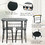 Costway 89542610 3 pcs Home Kitchen Bistro Pub Dining Table 2 Chairs Set-Black