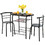 Costway 89542610 3 pcs Home Kitchen Bistro Pub Dining Table 2 Chairs Set-Black