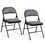 Costway 23864715 2 PCS Folding Chair Set with Upholstered Seat and Fabric Covered Backrest