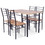 Costway 71096428 5 Pieces Wood Metal Dining Table Set with 4 Chairs-Natural