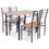 Costway 71096428 5 Pieces Wood Metal Dining Table Set with 4 Chairs-Natural