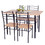 Costway 71096428 5 Pieces Wood Metal Dining Table Set with 4 Chairs-Natural