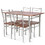 Costway 71096428 5 Pieces Wood Metal Dining Table Set with 4 Chairs-Walnut