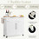 Costway 51649372 Heavy Duty Rolling Kitchen Cart with Tower Holder and Drawer-White
