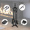 Costway 32167908 5 Pieces Rustic Heavy Duty Compact Wrought Iron Fireplace Tools Set