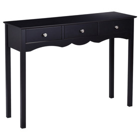 Costway 64812537 Hall table Side Table w/ 3 Drawers-Black