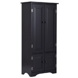 Costway Accent Storage Cabinet Adjustable Shelves-Black