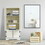 Costway 23159807 Accent Storage Cabinet Adjustable Shelves-White
