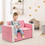 Costway 36759428 Multi-functional Kids Sofa Table Chair Set-Pink