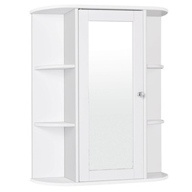 Costway 78354690 Bathroom Cabinet Single Door Shelves Wall Mount Cabinet