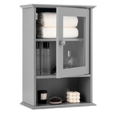 Costway 96217534 Bathroom Wall Mounted Adjustable Hanging Storage Medicine Cabinet-Gray