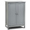 Costway 34261085 Bathroom Floor Storage Double Door Cupboard Cabinet-Gray