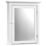 Costway 74216589 Bathroom Mirror Cabinet Wall Mounted Adjustable Shelf Medicine Storage-White