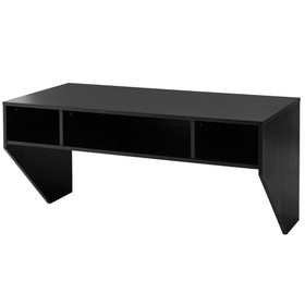 Costway 90417235 Wall Mounted Floating Sturdy Computer Table with Storage Shelf-Black