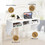 Costway 90417235 Wall Mounted Floating Computer Table Desk Storage Shelf-White