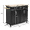 Costway 97861430 Wood Top Rolling Kitchen Trolley Island Cart Storage Cabinet