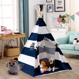 Costway 52934860 5' White & Blue Portable Indian Children Sleeping Dome Play Tent