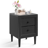 Costway 53128067 Multipurpose Retro Bedside Nightstand/ End Table with 2 Drawers-Black