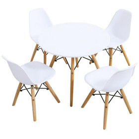 Costway 85496271 5 Pieces Kids Mid-Century Modern Table Chairs Set