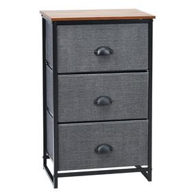Costway 04236759 Nightstand Side Table Storage Tower Dresser Chest with 3 Drawers-Black
