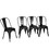 Costway 61083527 4 Pcs Modern Bar Stools with Removable Back and Rubber Feet-Gun