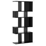 Costway 90285374 5 Cubes Ladder Shelf Corner Bookshelf Display Rack Bookcase-Black