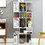 Costway 90285374 5 Cubes Ladder Shelf Corner Bookshelf Display Rack Bookcase-White