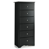 Costway 04926573 6 Drawers Chest Dresser Clothes Storage Bedroom Furniture Cabinet-Black