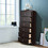 Costway 04926573 6 Drawers Chest Dresser Clothes Storage Bedroom Furniture Cabinet-Brown