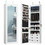 Costway 09543721 5 LEDs Lockable Mirror Jewelry Cabinet Armoire with 6 Drawers-White