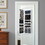 Costway 16485039 5 LEDs Jewelry Armoire Wall Mounted / Door Hanging Mirror-White
