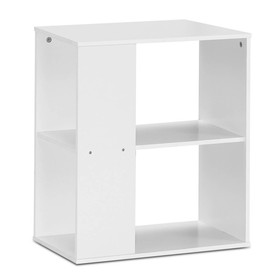 Costway 60351284 2-Tier Side End Table with Storage Shelves -White