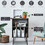 Costway 27685341 Freestanding Record Player Stand Record Storage Cabinet with Metal Legs-Gray