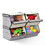 Costway 03172465 Set of 4 Storage Bins Stackable Cubes with Lid-Black