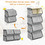 Costway 03172465 Set of 4 Storage Bins Stackable Cubes with Lid-Black