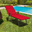 Costway 89602517 Outdoor Chaise Lounge Chair Rattan Lounger Recliner Chair-Red