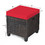 Costway 87142530 2Pcs Patio Rattan Ottoman Cushioned Seat-Red