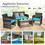 Costway 13890462 4PCS Patio Rattan Furniture Set-Turquoise