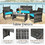 Costway 13890462 4PCS Patio Rattan Furniture Set-Turquoise